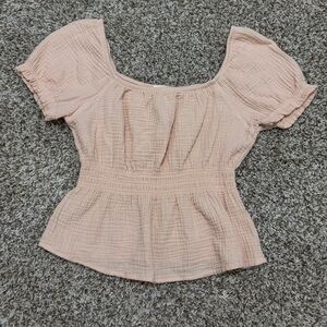 Pink Rose Light Pink Smocked Blouse
